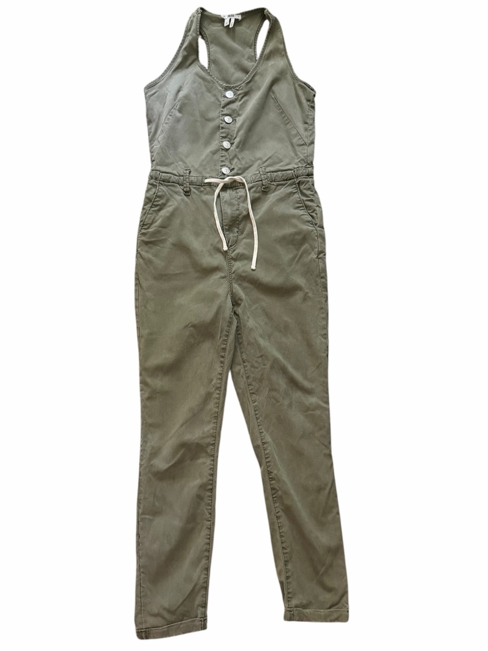 PAIGE Christy Utility Jumpsuit 0 Vintage Ivy Green Sleeveless